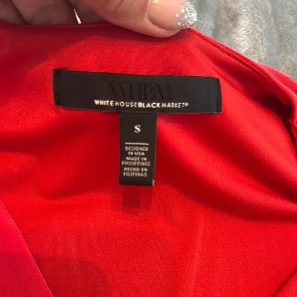 White House Black Market Red Sleeveless V-Neck Mini Dress - Picture 8 of 9